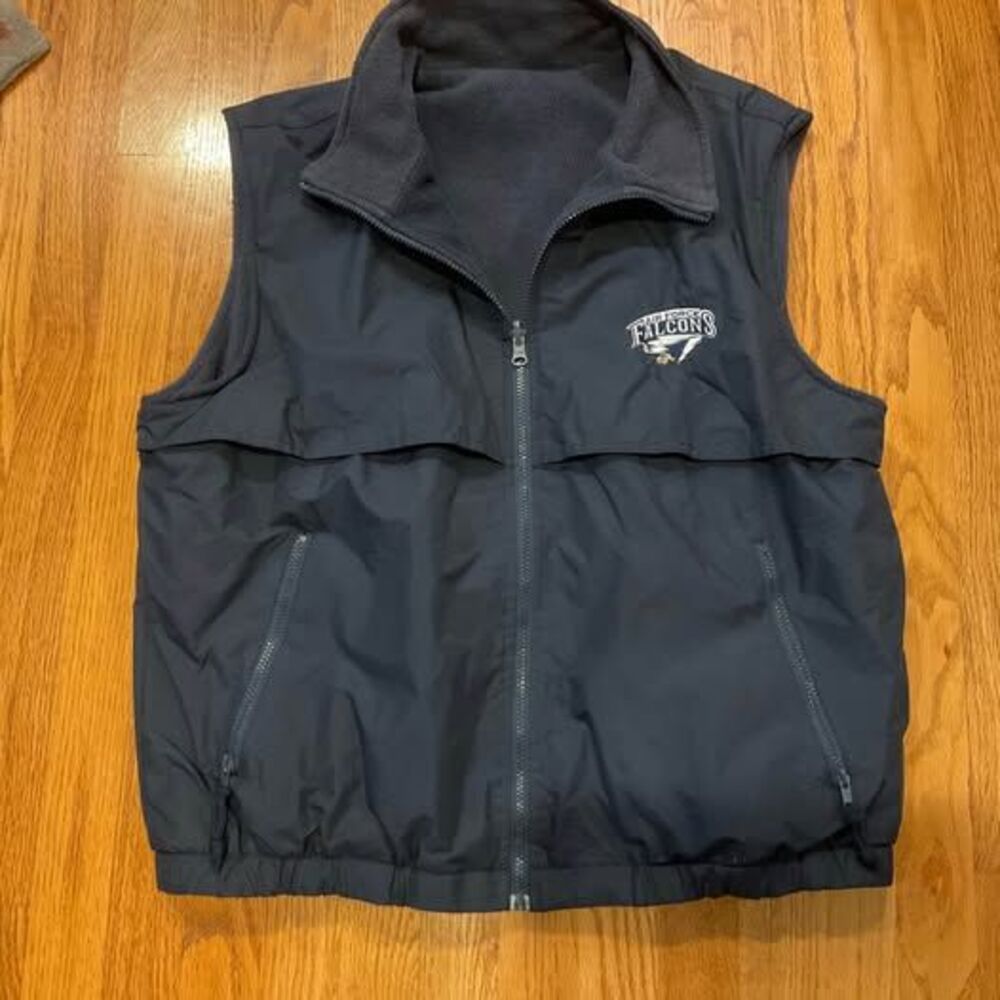 Air Force Falcons Vest Sz L Reversible Fleece Nylon